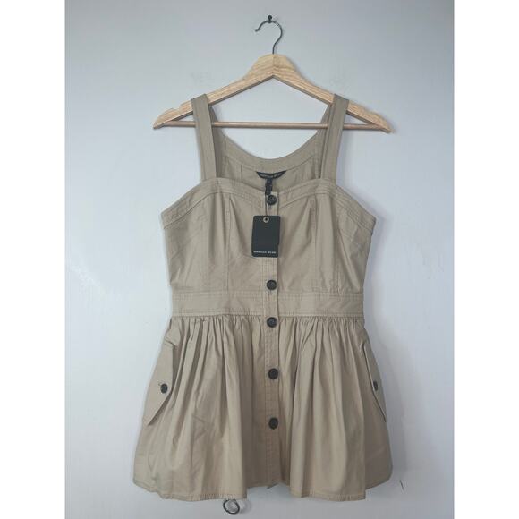 NWT Marissa Webb Brielle Canvas and Tulle Seamed Trench Vest Top Blouse - Picture 2 of 9